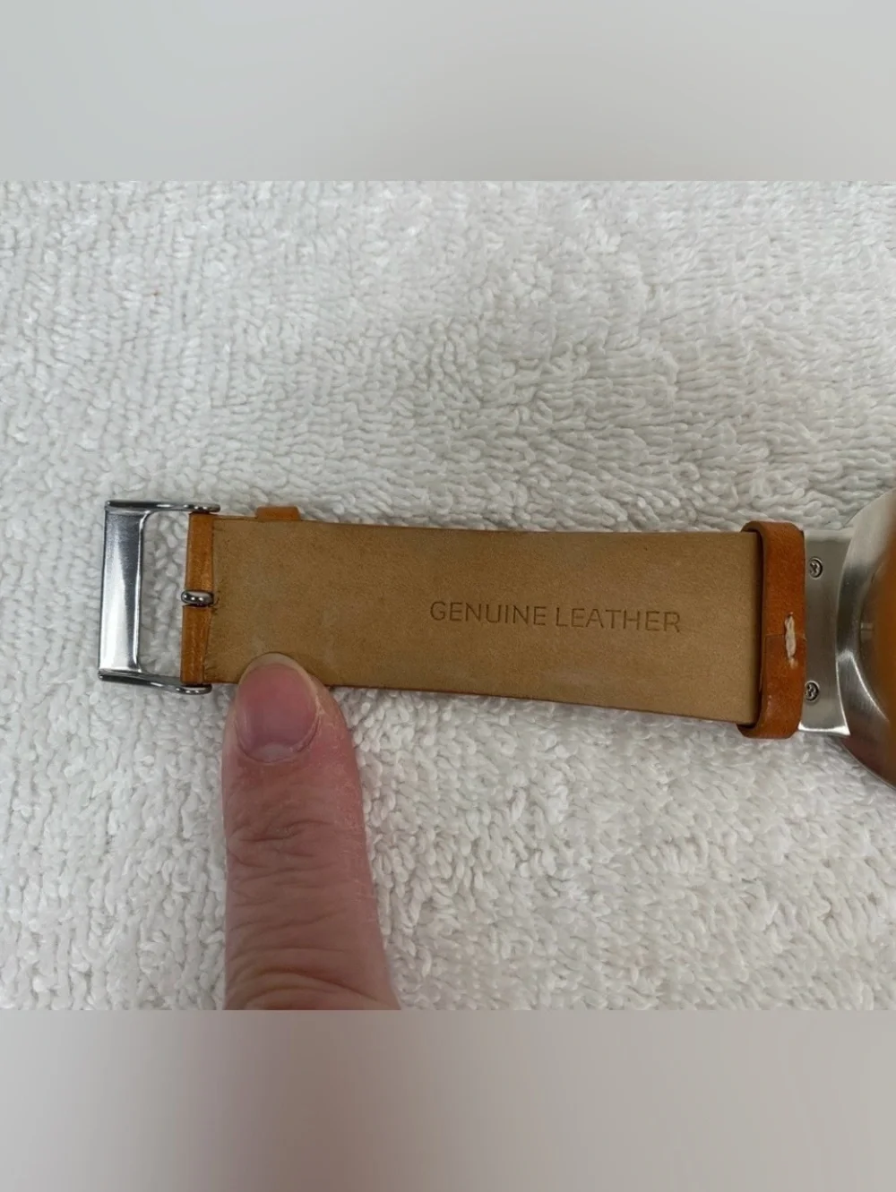 Skagen Men's Cognac Leather Ancher Gray Stainless Steel Adjustable Watch Classic